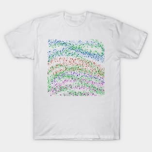 red blue green abstract splatter texture background T-Shirt